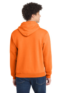 Port & Co Core Fleece Pullover Hooded Sweatshirt - Neon Orange Back