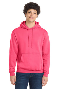 Port & Co Core Fleece Pullover Hooded Sweatshirt - Neon Pink