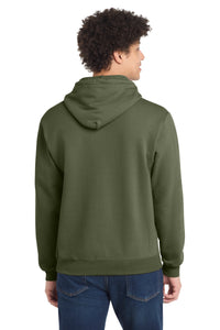 Port & Co Core Fleece Pullover Hooded Sweatshirt - Olive Drab Green Back