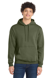 Port & Co Core Fleece Pullover Hooded Sweatshirt - Olive Drab Green