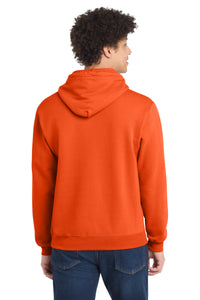 Port & Co Core Fleece Pullover Hooded Sweatshirt - Orange Back