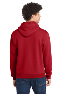 Port & Co Core Fleece Pullover Hooded Sweatshirt - Red Back