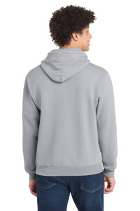 Port & Co Core Fleece Pullover Hooded Sweatshirt - Silver Back