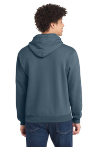 Port & Co Core Fleece Pullover Hooded Sweatshirt - Steel Blue Back