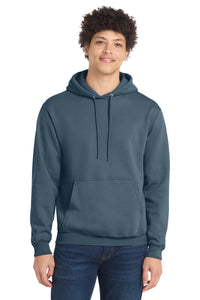 Port & Co Core Fleece Pullover Hooded Sweatshirt - Steel Blue