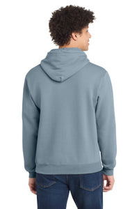 Port & Co Core Fleece Pullover Hooded Sweatshirt - Stonewashed Blue Back