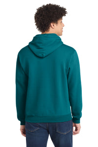 Port & Co Core Fleece Pullover Hooded Sweatshirt - Teal Back