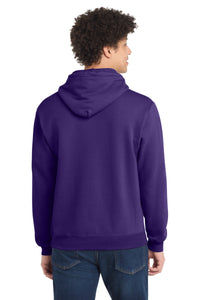 Port & Co Core Fleece Pullover Hooded Sweatshirt - Team Purple Back