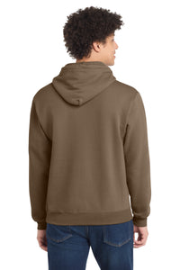 Port & Co Core Fleece Pullover Hooded Sweatshirt - Woodland Brown Back
