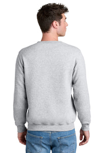 Port & Co Core Fleece Crewneck Pocket Sweatshirt PC78PKT - Ash Back