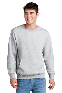 Port & Co Core Fleece Crewneck Pocket Sweatshirt PC78PKT - Ash