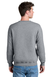 Port & Co Core Fleece Crewneck Pocket Sweatshirt PC78PKT - Athletic Heather Back