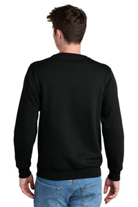 Port & Co Core Fleece Crewneck Pocket Sweatshirt PC78PKT - Jet Black Back
