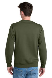 Port & Co Core Fleece Crewneck Pocket Sweatshirt PC78PKT - Olive Drab Green Back