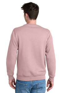 Port & Co Core Fleece Crewneck Pocket Sweatshirt PC78PKT - Pale Blush Back
