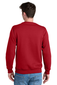 Port & Co Core Fleece Crewneck Pocket Sweatshirt PC78PKT - Red Back