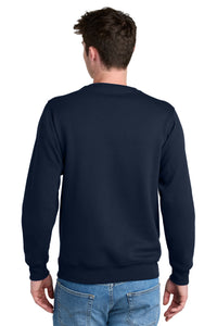 Port & Co Core Fleece Crewneck Pocket Sweatshirt PC78PKT - True Navy Back