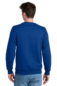 Port & Co Core Fleece Crewneck Pocket Sweatshirt PC78PKT - True Royal Back