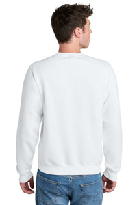 Port & Co Core Fleece Crewneck Pocket Sweatshirt PC78PKT - White Back