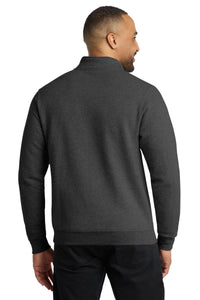 Port & Co Core Fleece 1/4-Zip Pullover Sweatshirt PC78Q - Dark Heather Grey Back