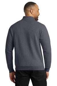 Port & Co Core Fleece 1/4-Zip Pullover Sweatshirt PC78Q - Heather Navy Back