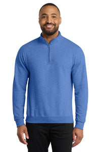 Port & Co Core Fleece 1/4-Zip Pullover Sweatshirt PC78Q - Heather Royal