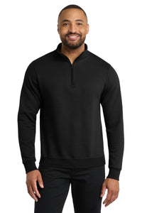 Port & Co Core Fleece 1/4-Zip Pullover Sweatshirt PC78Q - Jet Black