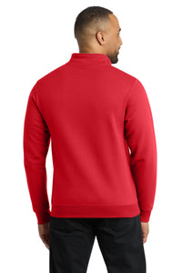 Port & Co Core Fleece 1/4-Zip Pullover Sweatshirt PC78Q - Red Back