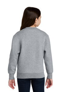 Port & Co Youth Core Fleece Crewneck Pocket Sweatshirt PC78YPKT - Athletic Heather Back
