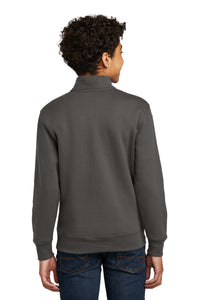 Port & Co Youth Core Fleece 1/4-Zip Pullover Sweatshirt PC78YQ - Charcoal Back