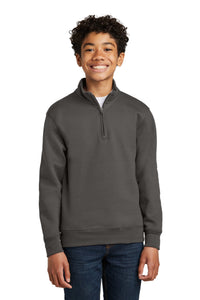 Port & Co Youth Core Fleece 1/4-Zip Pullover Sweatshirt PC78YQ - Charcoal