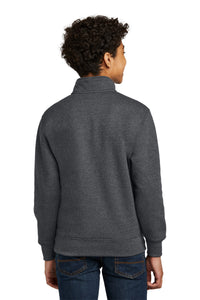 Port & Co Youth Core Fleece 1/4-Zip Pullover Sweatshirt PC78YQ - Dark Heather Grey Back
