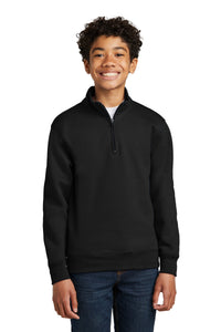 Port & Co Youth Core Fleece 1/4-Zip Pullover Sweatshirt PC78YQ - Jet Black
