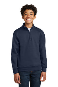 Port & Co Youth Core Fleece 1/4-Zip Pullover Sweatshirt PC78YQ - Navy