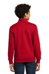 Port & Co Youth Core Fleece 1/4-Zip Pullover Sweatshirt PC78YQ - Red Back