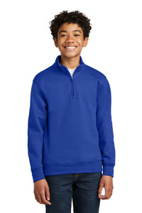Port & Co Youth Core Fleece 1/4-Zip Pullover Sweatshirt PC78YQ - True Royal