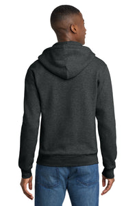 Port & Co Core Fleece Full-Zip Hooded Sweatshirt - Black Heather Back