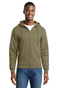 Port & Co Core Fleece Full-Zip Hooded Sweatshirt - Coyote Brown