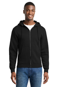 Port & Co Core Fleece Full-Zip Hooded Sweatshirt - Jet Black