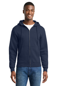 Port & Co Core Fleece Full-Zip Hooded Sweatshirt - Navy