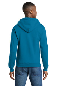 Port & Co Core Fleece Full-Zip Hooded Sweatshirt - Neon Blue Back