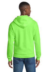 Port & Co Core Fleece Full-Zip Hooded Sweatshirt - Neon Green Back