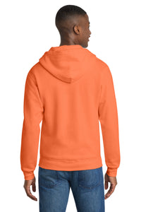 Port & Co Core Fleece Full-Zip Hooded Sweatshirt - Neon Orange Back