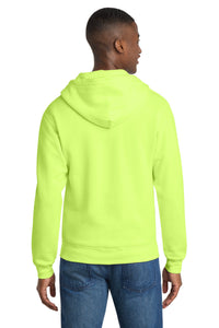 Port & Co Core Fleece Full-Zip Hooded Sweatshirt - Neon Yellow Back