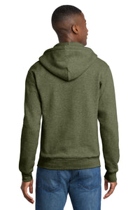 Port & Co Core Fleece Full-Zip Hooded Sweatshirt - Olive Drab Green Heather Back