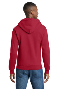 Port & Co Core Fleece Full-Zip Hooded Sweatshirt - Red Back