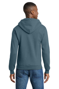 Port & Co Core Fleece Full-Zip Hooded Sweatshirt - Steel Blue Back