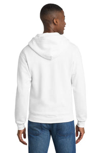 Port & Co Core Fleece Full-Zip Hooded Sweatshirt - White Back