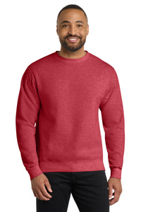 Port & Co Core Fleece Crewneck Sweatshirt - Heather Red