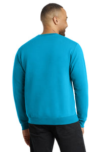 Port & Co Core Fleece Crewneck Sweatshirt - Neon Blue Back